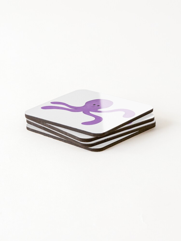 Thumbnail 4 of 5, Coasters (Set of 4), squid designed and sold by MissRedLady.