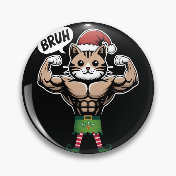 Item preview, Buff Santa Cat - Funny Christmas Muscle Cat designed and sold by FocusedPatterns.