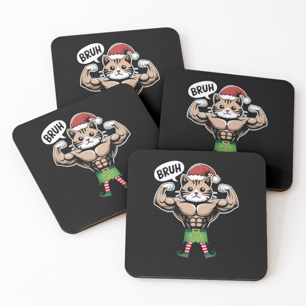 Item preview, Buff Santa Cat - Funny Christmas Muscle Cat designed and sold by FocusedPatterns.