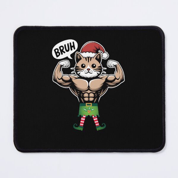 Item preview, Buff Santa Cat - Funny Christmas Muscle Cat designed and sold by FocusedPatterns.