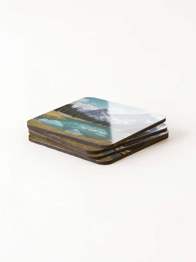 Thumbnail 4 of 5, Coasters (Set of 4), Alpine Lake designed and sold by papi1998.