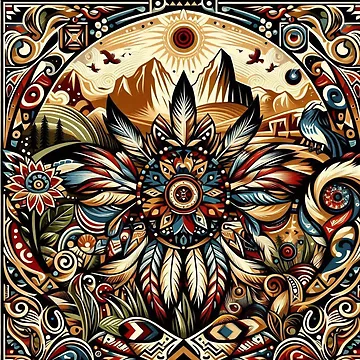 Artwork thumbnail, Native American Sunset by Cveti Dinkova