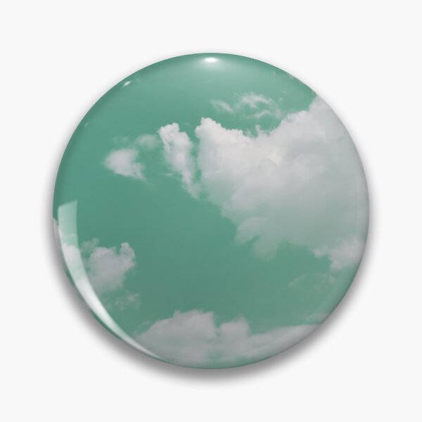 Item preview, White fluffy clouds on green sky background designed and sold by by-jwp.