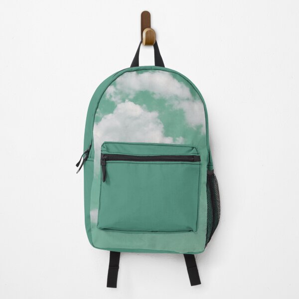 Item preview, White fluffy clouds on green sky background designed and sold by by-jwp.