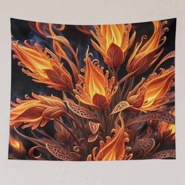 Item preview, Fire Flame Flowers Pattern designed and sold by Simplybe1.