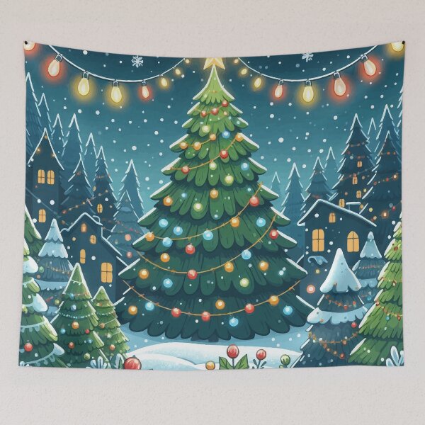 Item preview, A Glowing Scene of Holiday Cheer designed and sold by e-milka.