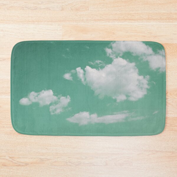 Item preview, White fluffy clouds on green sky background designed and sold by by-jwp.