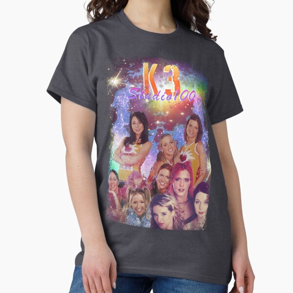 Vista previa del artículo con la obra «K3 - Studio100 - Camiseta de banda vintage», diseñado y vendido por Roze Quartz.