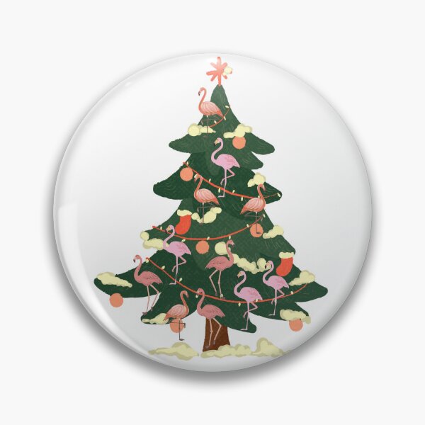 Item preview, A Christmas Tree Decorated in Pink designed and sold by VintageArtByIda.