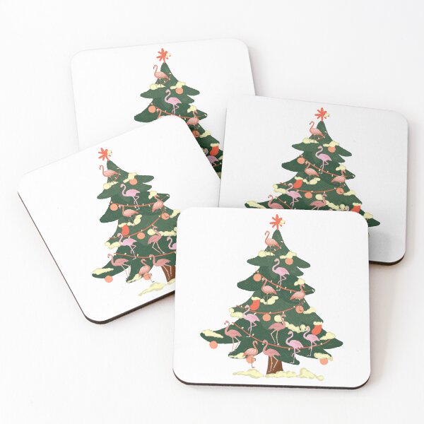 Item preview, A Christmas Tree Decorated in Pink designed and sold by VintageArtByIda.
