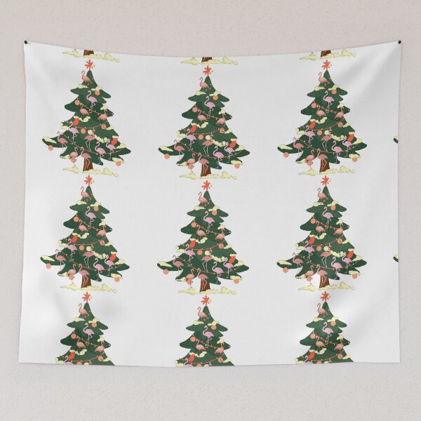 Item preview, A Christmas Tree Decorated in Pink designed and sold by VintageArtByIda.