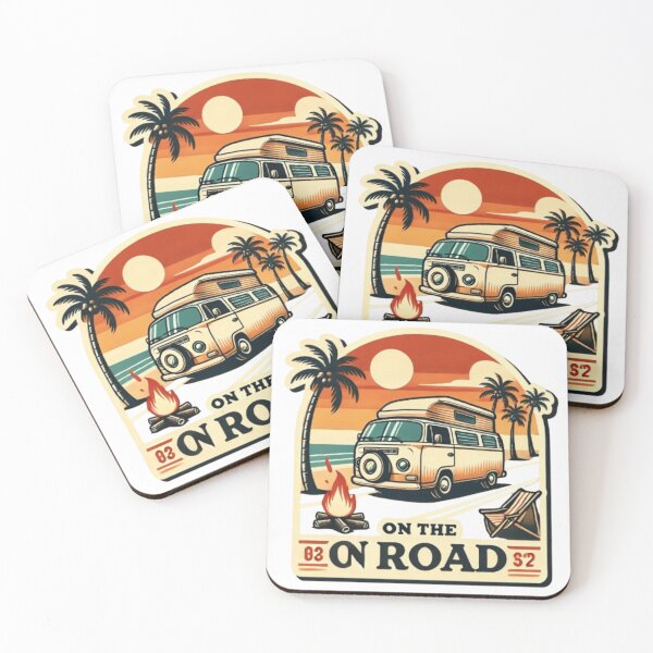 Item preview, On The Road Retro Minibus Sticker designed and sold by ArtQueen777.