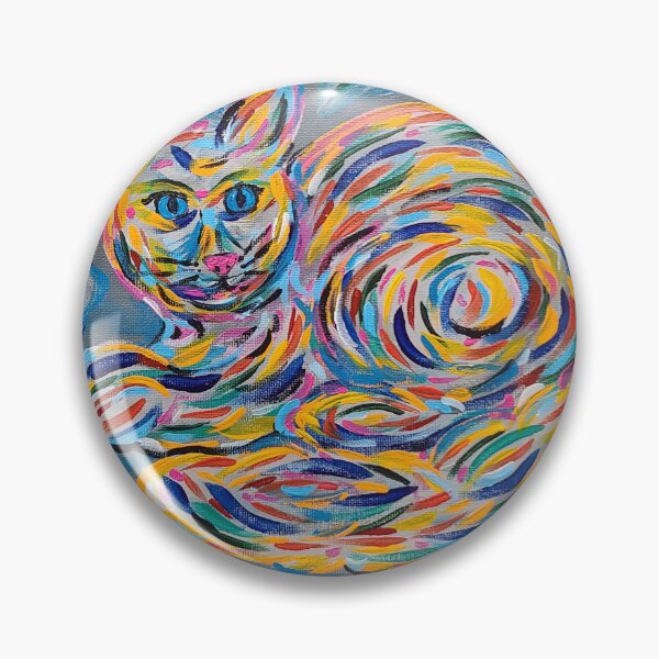 Artikelvorschau, Bunte Katze entworfen und verkauft von Cathy Bishop Jones Art.