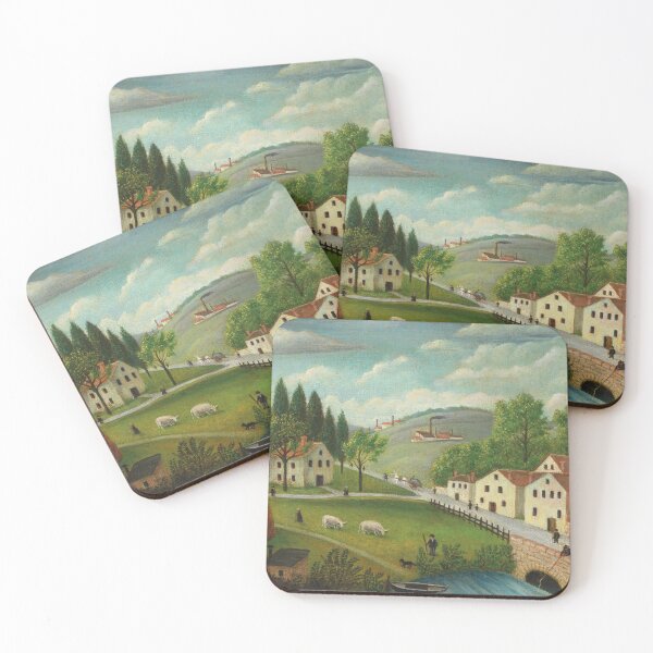 Item preview, Pastoral Landscape with Stream, Fisherman and Strollers designed and sold by Craphe.