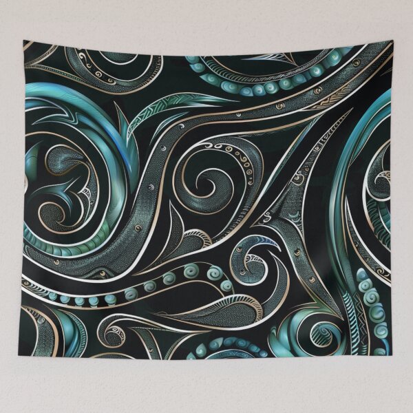 Item preview, New Zealand Māori Paua Pattern Koru Design 69 designed and sold by GrinGalore.