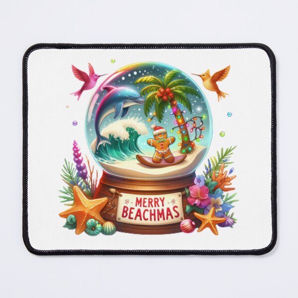 Item preview, Merry Beachmas Palm Trees Florida XMas Tropical Christmas Gear STICKER designed and sold by inkfluenceart.