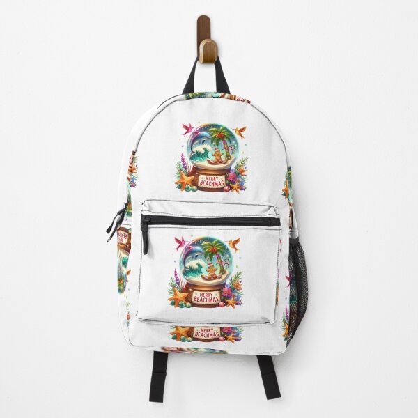 Item preview, Merry Beachmas Palm Trees Florida XMas Tropical Christmas Gear STICKER designed and sold by inkfluenceart.