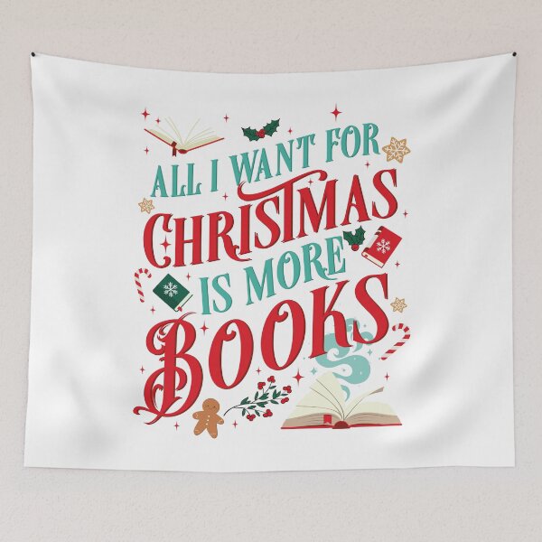 Item preview, All I want for Christmas is more books designed and sold by h-helladesign.