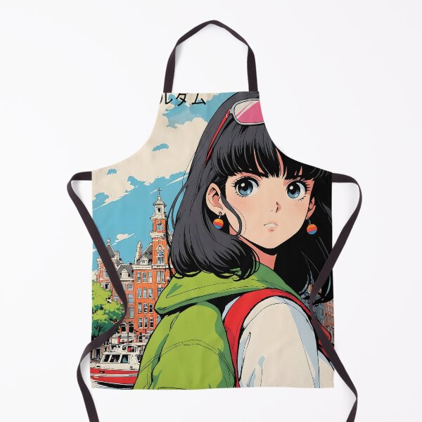 Item preview, Amsterdam Netherlands Retro Anime Girl 80s Vintage Travel designed and sold by Retro-Anime9.