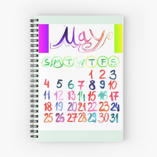 Item preview, May 2025 cute hand drawing lettering calendar | May 2025 Watercolor handlettering painting doodle calendar  designed and sold by lausn.