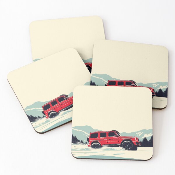 Item preview, Red Merc 4x4 SUV Luxury Car Christmas Wagon Dashing through the snow designed and sold by blackdogshop.