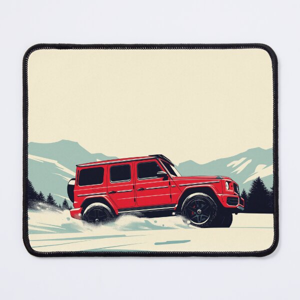 Item preview, Red Merc 4x4 SUV Luxury Car Christmas Wagon Dashing through the snow designed and sold by blackdogshop.