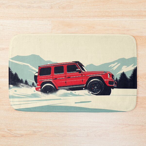 Item preview, Red Merc 4x4 SUV Luxury Car Christmas Wagon Dashing through the snow designed and sold by blackdogshop.