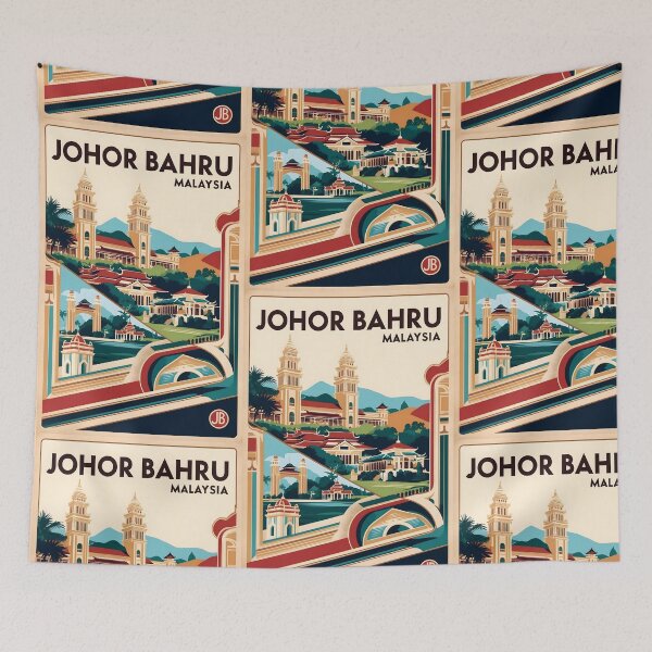 Item preview, Johor Bahru Malaysia Vintage Travel Tourism designed and sold by TravelersGems.