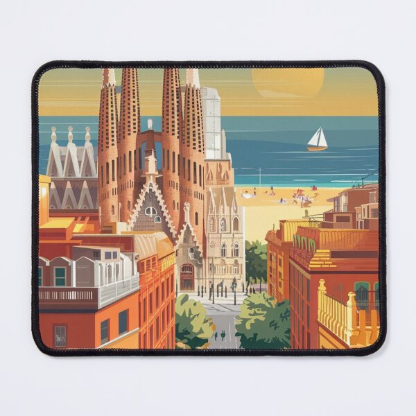 Artikelvorschau, Barcelona-Weinlese-Reise-Plakat entworfen und verkauft von TravelerRat.