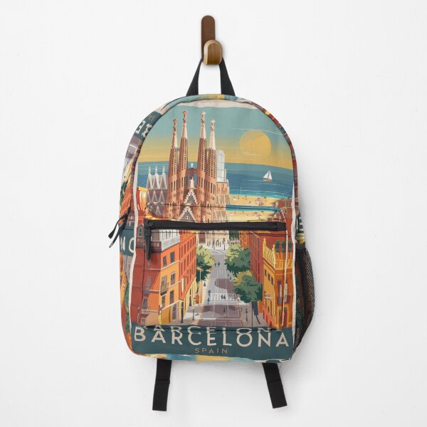 Item preview, Barcelona Vintage Travel Poster designed and sold by TravelerRat.