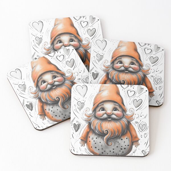 Item preview, Playful Christmas Gnome Illustration With Heart Details designed and sold by Ink & Fabric.