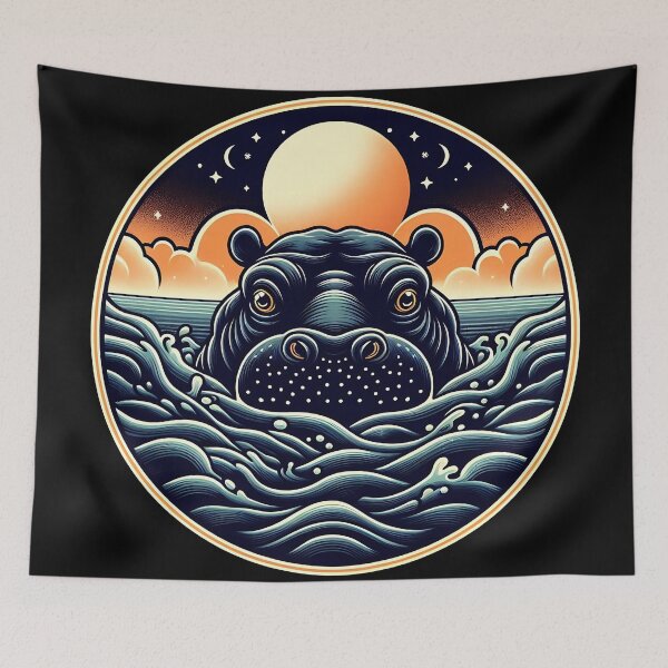 Item preview, Hippo Art #16 | Hippo Lovers designed and sold by ksgraphics222.