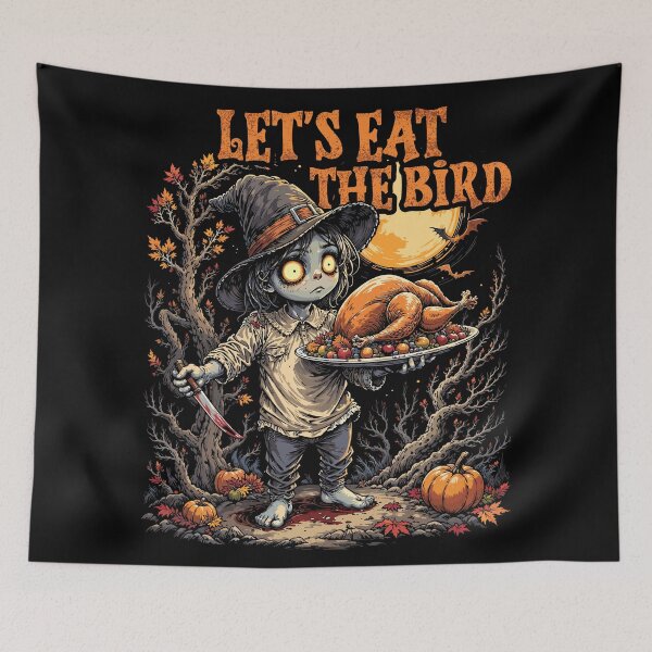 Item preview, Let's eat the bird thanksgiving horror designed and sold by Tokyo Retro.