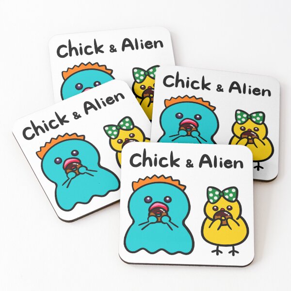 Item preview, Space chick with green ribbon stuffing donuts with alien designed and sold by Demeka-chan.