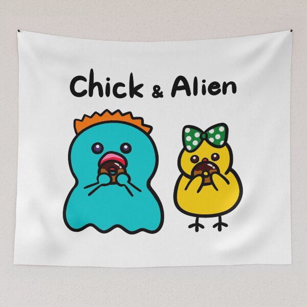 Item preview, Space chick with green ribbon stuffing donuts with alien designed and sold by Demeka-chan.