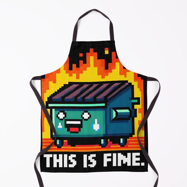 Item preview, Dumpster Fire This Is Fine, I'm Fine pixel bits designed and sold by SomniferumWars.