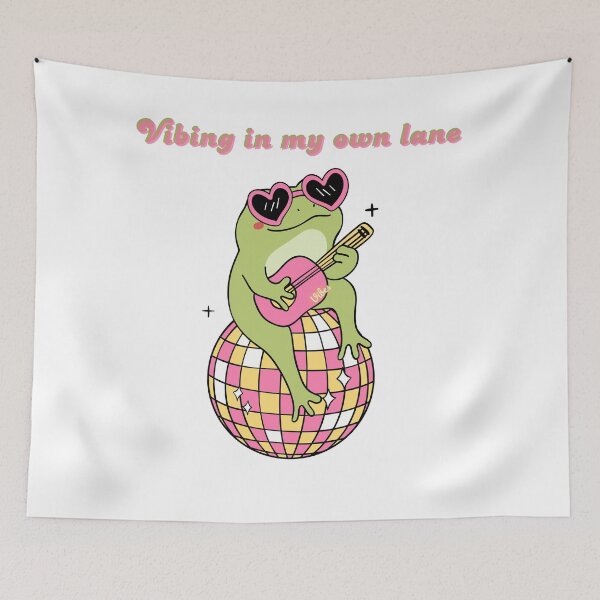 Item preview, cool frog vibing in my own lane  designed and sold by Loveartse.