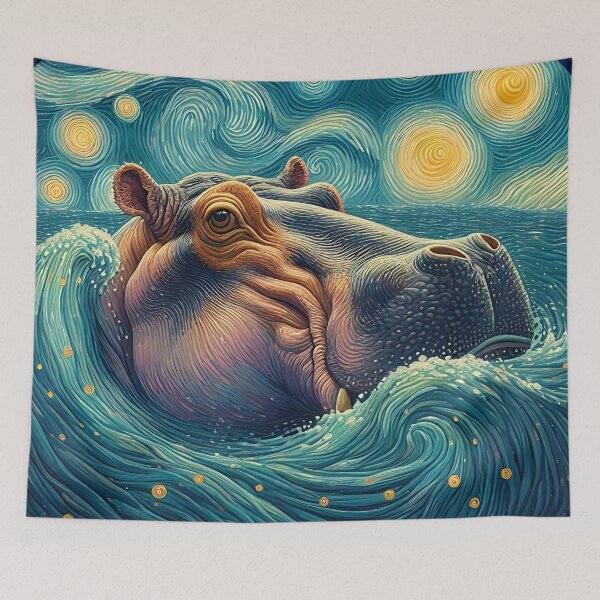 Item preview, Hippo Art #18 | Hippo Lovers designed and sold by ksgraphics222.