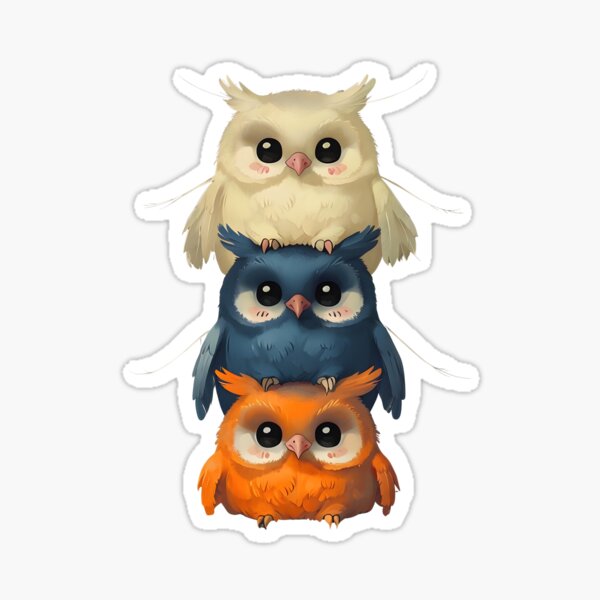 Item preview, Charming Anime-Style Owls Stacked designed and sold by jasperDesigns.