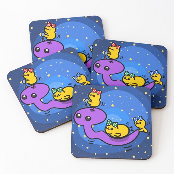Item preview, Space chicks swimming through space on aliens designed and sold by Demeka-chan.