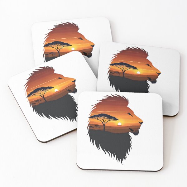 Item preview, Lion Silhouette with Vibrant Sunset Scene designed and sold by VibeTCreations.