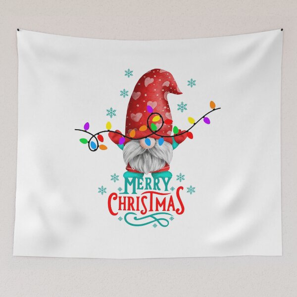 Item preview, Merry Christmas! Festive design with Gnome and Christmas lights. designed and sold by FreeSoulLab.
