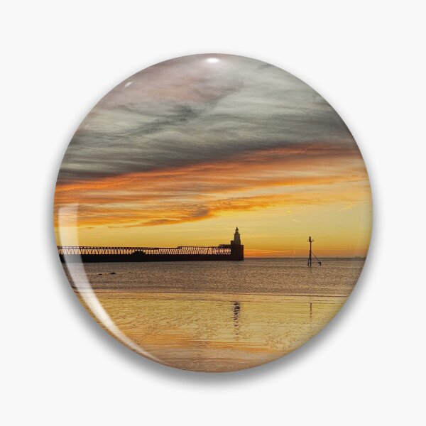Item preview, Sunrise and silhouetted Piers in Northumberland designed and sold by Violaman.