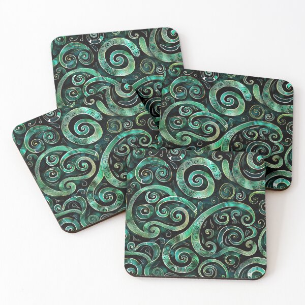 Artikelvorschau, Neuseeland Māori Paua Muster Koru Design 76 entworfen und verkauft von GrinGalore.
