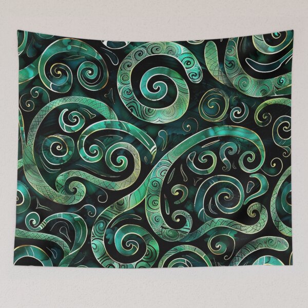 Artikelvorschau, Neuseeland Māori Paua Muster Koru Design 76 entworfen und verkauft von GrinGalore.