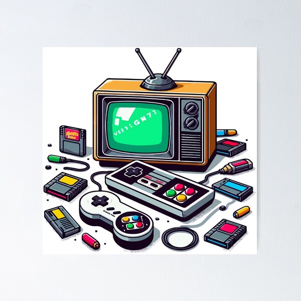 Item preview, Retro Gaming Setup designed and sold by LikeDrop.