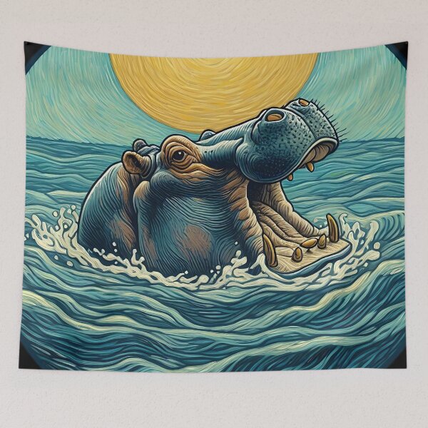 Item preview, Hippo Art #21 | Hippo Lovers designed and sold by ksgraphics222.