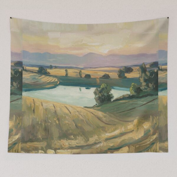 Item preview, Idyllic French Countryside Landscape at Dawn. Art By Carraann  designed and sold by CARRAANN.