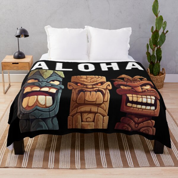 Item preview, Three Tiki Statues - Aloha (with White Lettering) designed and sold by VelvetRoom.