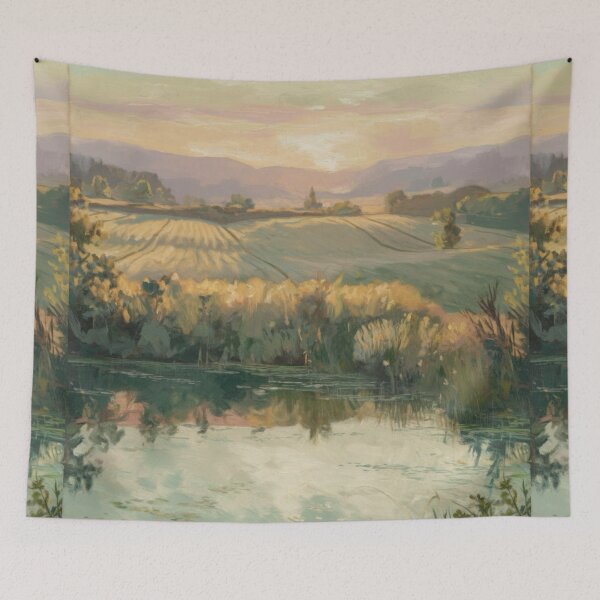Item preview, French Countryside Idylic Landscape at Dawn. Art By Carraann  designed and sold by CARRAANN.